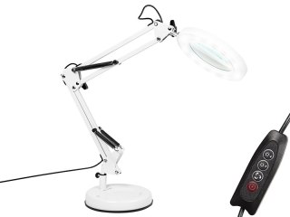 44-168# Lampka biurkowa led lb-23 biała z lupą"