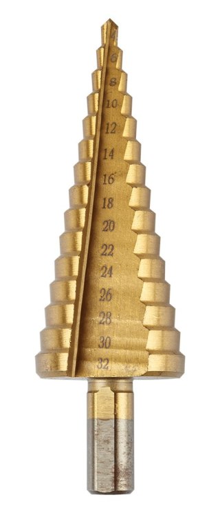 Wiertła stopniowe: 4-12, 4-20, 4-32 mm, TiN, zestaw 3 szt.