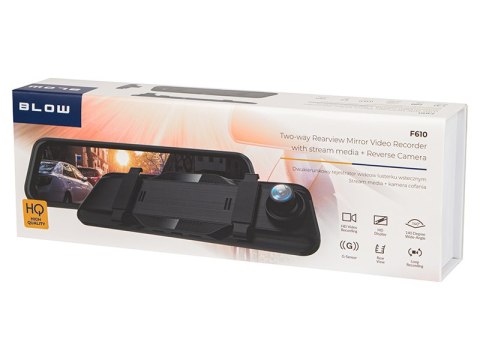 78-585# Rejestrator video blackbox dvr f610 blow lusterko ekran 10" + kamera cofania"