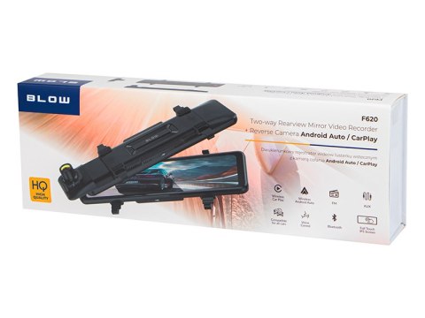 78-586# Rejestrator video blackbox dvr f620 carplay android auto blow lusterko + kamera tył"
