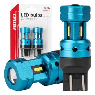 Żarówki led canbus t20 7443 w21/5w 4smd 1860 white 12v 24v amio-04255