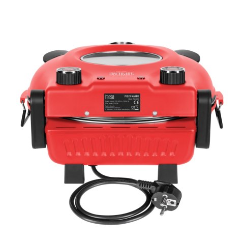 Piec do pizzy TEESA SUPREME + , 1200 W, 32 cm , okienko , wyjmowany kamień, sterowanie dwiema grzałkami