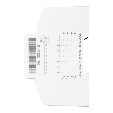 3-fazowy analogowy wskaźnik zużycia energii elektrycznej, 100A, 7 modułów, DIN TH-35mm