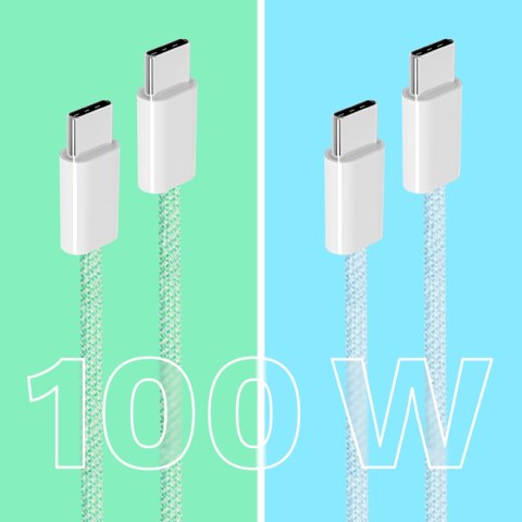 Kabel USB typu C - USB typu C 100 W 1 m zielony Kruger&Matz Basic