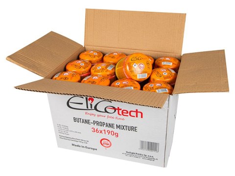 53-230# Gaz uniwersalny elicotech 190g kartusz nabój przebijany 36szt