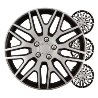 Kołpaki samochodowe 4szt. komplet dakar czarno srebrne 14" cali color box