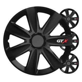 Kołpaki samochodowe 4szt. komplet gtx carbon czarny 16" cali color box