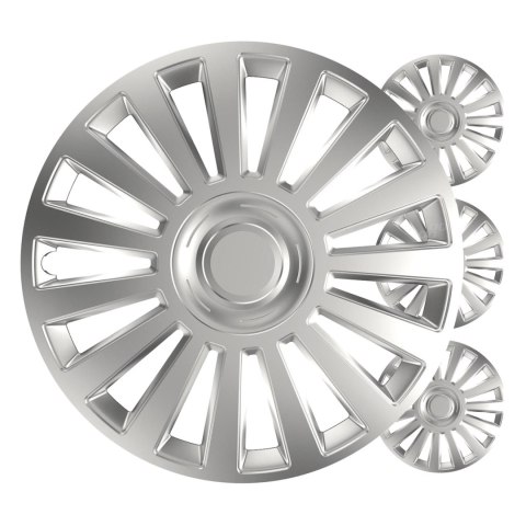 Kołpaki samochodowe 4szt. komplet luxury srebrne 14" cali color box