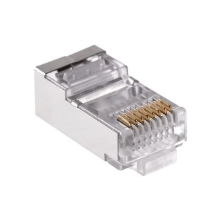 Wtyk telefon. RJ45 8P 8C(drut)przelotowy CAT.6E ekranowany