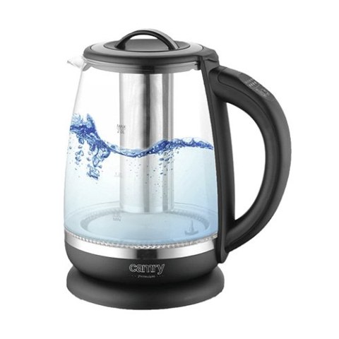 CR 1290 black Czajnik szklany 2,0 l z zaparzaczem oraz regulacją temp.
