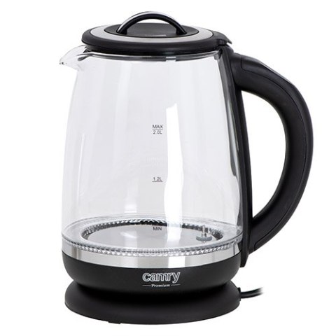 CR 1290 black Czajnik szklany 2,0 l z zaparzaczem oraz regulacją temp.