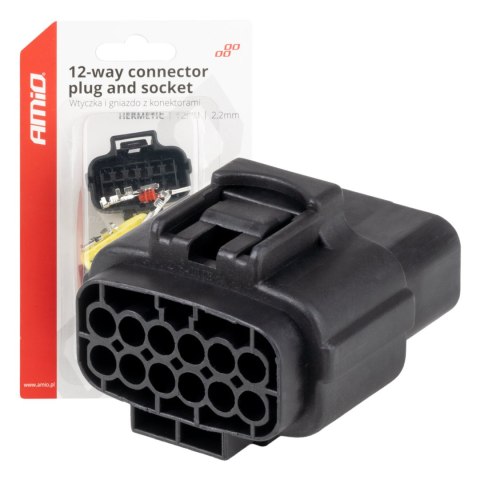 Złącze elektryczne wodoodporne zestaw 12 pin 2.2mm amio-04352