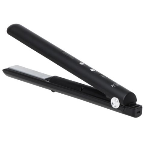 AD 2327 black Prostownica bezprzewodowa podróżna usb-c, ceramiczne płytki 22 x 90 mm, 3 temperatury 160/190/220°c, led, etui
