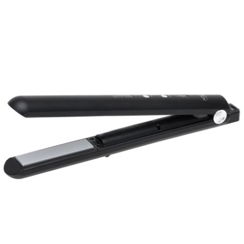 AD 2327 black Prostownica bezprzewodowa podróżna usb-c, ceramiczne płytki 22 x 90 mm, 3 temperatury 160/190/220°c, led, etui