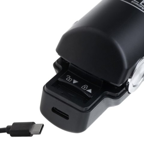 AD 2327 black Prostownica bezprzewodowa podróżna usb-c, ceramiczne płytki 22 x 90 mm, 3 temperatury 160/190/220°c, led, etui