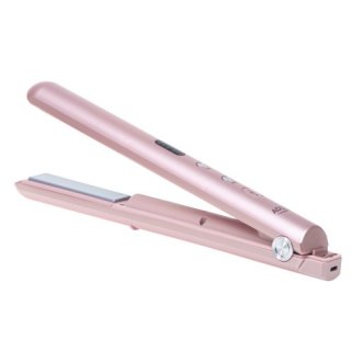 AD 2327 pink Prostownica bezprzewodowa podróżna usb-c, ceramiczne płytki 22 x 90 mm, 3 temperatury 160/190/220°c, led, etui