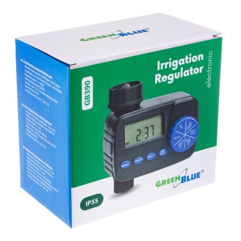 Elektroniczny sterownik nawadniania GreenBlue, programator, zasilanie 2x1,5V AA, GB390