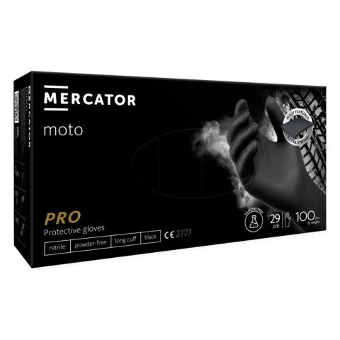 Rękawice nitrylowe mercator moto black rozmiar xxl 100szt.
