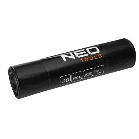 Worki na odpady budowlane 120 L, czarne, 10 sztuk, 100 mic