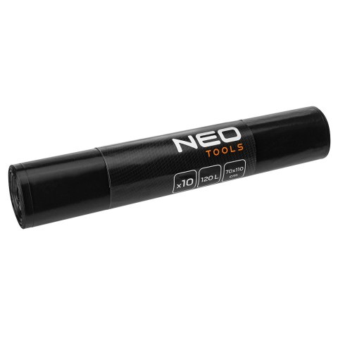Worki na odpady budowlane 120 L, czarne, 10 sztuk, 50 mic