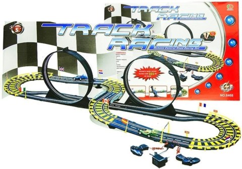 Tor Samochodowy Track Racing Dwa Auta Pętle Zasilacz 565 cm