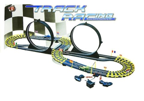 Tor Samochodowy Track Racing Dwa Auta Pętle Zasilacz 565 cm