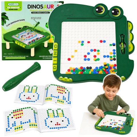 Tablica Magnetyczna Edukacyjna Dinozaur Pad Układanka Zielona