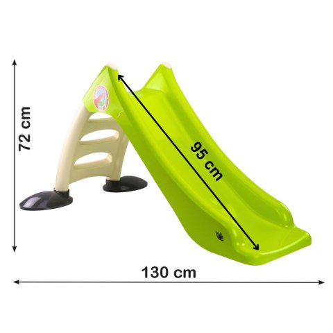 Zjeżdżalnia Ogrodowa dla Dzieci 3-Stopniowa Drabinka Limonkowa 130cm 424