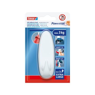 Haczyk samoprzylep.powerstrips 1 szt.owalny duży biały