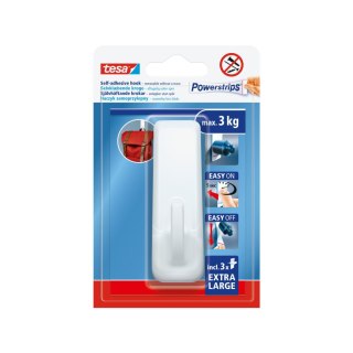 Haczyk samoprzylep.powerstrips 1 szt.prostokątny duży biały