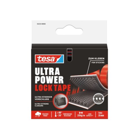 Rzep sprzylep.wew.zew.ultrapowerlock 1para 1m:25mm czarny