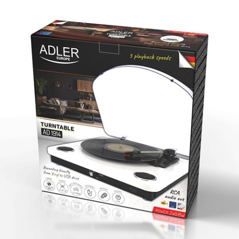 AD 1914 White Gramofon z usb i bluetooth