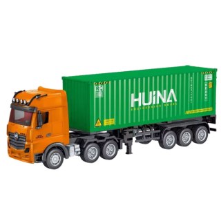 Ciężarówka Zdalnie Sterowana RC Z Kontenerem HUINA Światła Dźwięki 1:18