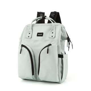 Miętowy plecak typu mommy bag z termicznymi kieszeniami - Himawari