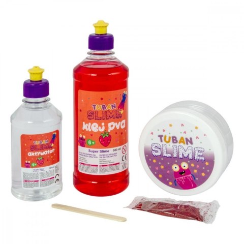 Masa plastyczna zestaw super slime - truskawka xl
