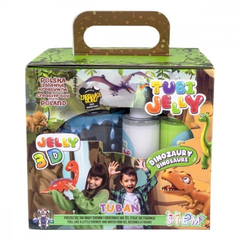 Zestaw tubi jelly 6 kolorów + małe akwarium - dinozaury