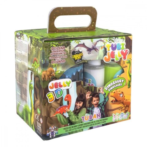 Zestaw tubi jelly 6 kolorów + małe akwarium - dinozaury