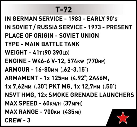 Klocki armed forces t-72 (east germany/soviet)