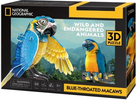 Puzzle 3d 88 elementów ara szafirowa