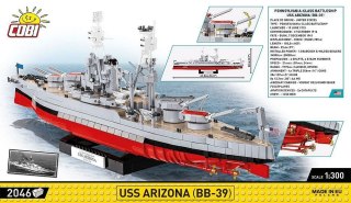 Klocki uss arizona bb-39 2046 klocków
