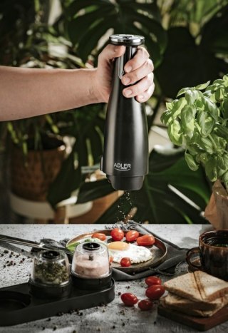 AD 4449 black Młynek do przypraw, soli i pieprzu - zestaw 3 młynków - usb