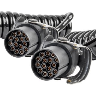 Przewód spiralny naczepy tir 2x 15 pin 5m 24v amio-04382