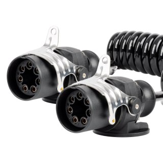 Przewód spiralny naczepy tir 2x 7 pin typ ebs 5m 24v amio-04383