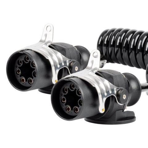 Przewód spiralny naczepy tir 2x 7 pin typ ebs 5m 24v amio-04383