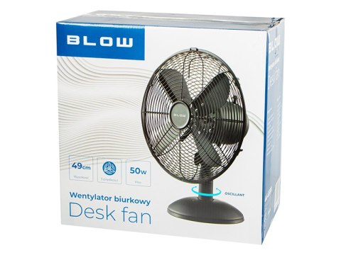 44-658# Wentylator stołowy 30cm czarny metalowy