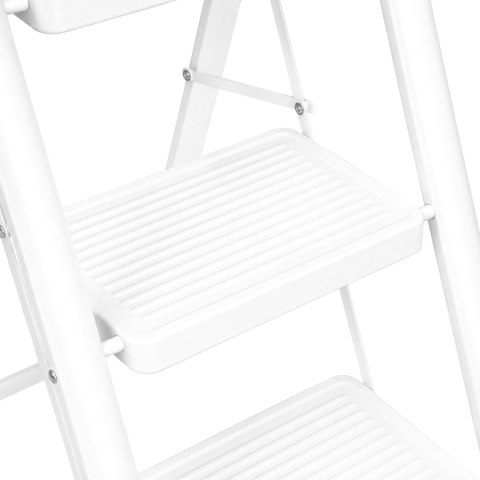 Drabinka 2-stopniowa metalowa EASYSTEP składana WHITE