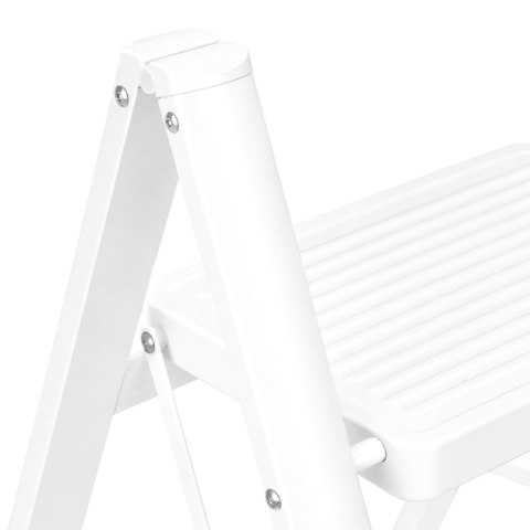 Drabinka 4-stopniowa metalowa EASYSTEP składana WHITE