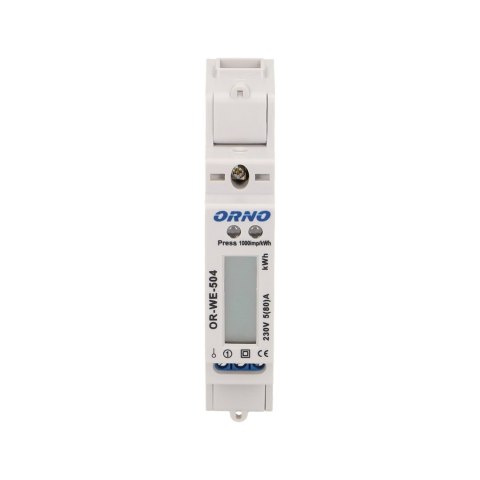 1-fazowy wskaźnik zużycia energii elektrycznej, 80A, port RS-485, 1 moduł, DIN TH-35mm