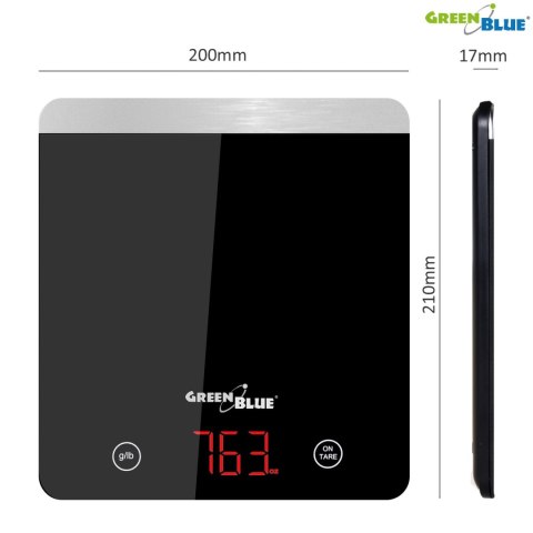 Waga kuchenna cyfrowa LED czarna GreenBlue GB171 min 1g max 5000g