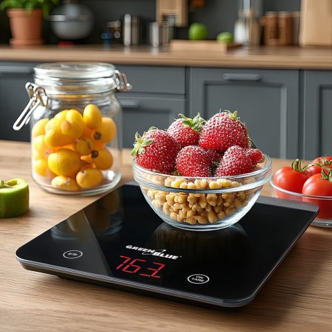 Waga kuchenna cyfrowa LED czarna GreenBlue GB171 min 1g max 5000g